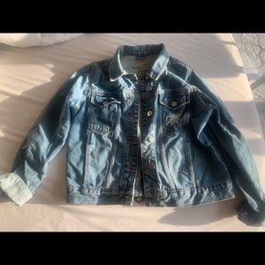 Topshop blue Denim Moto Jacket, US 6